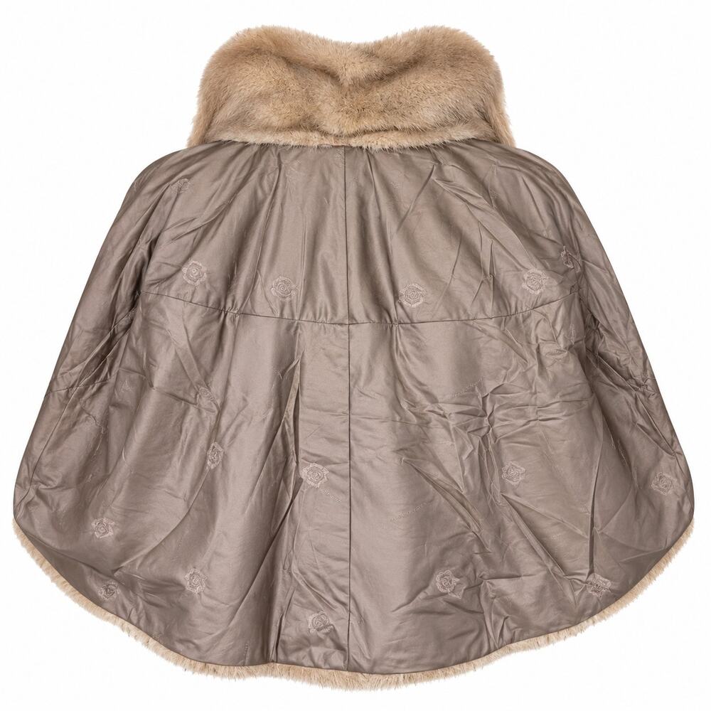 Vintage I. Magnin Genuine Mink Fur Capelet Jacket Cool Beige - Picture 8 of 12